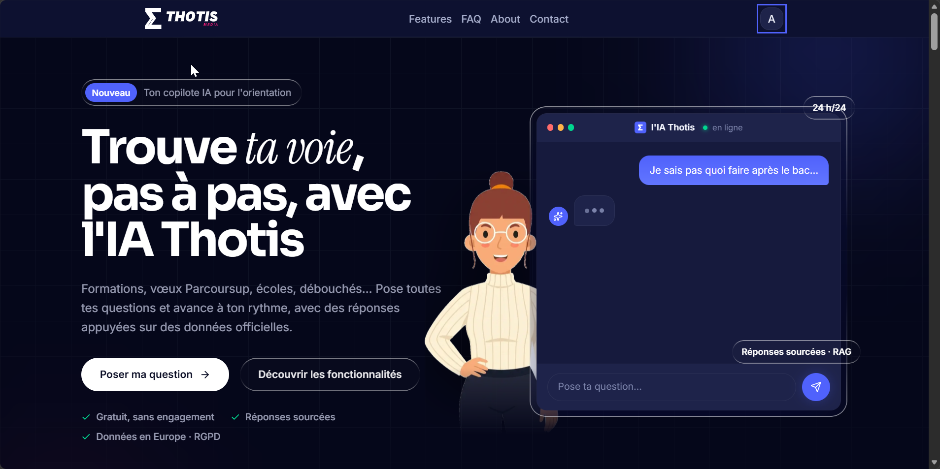 Thotis IA welcome experience