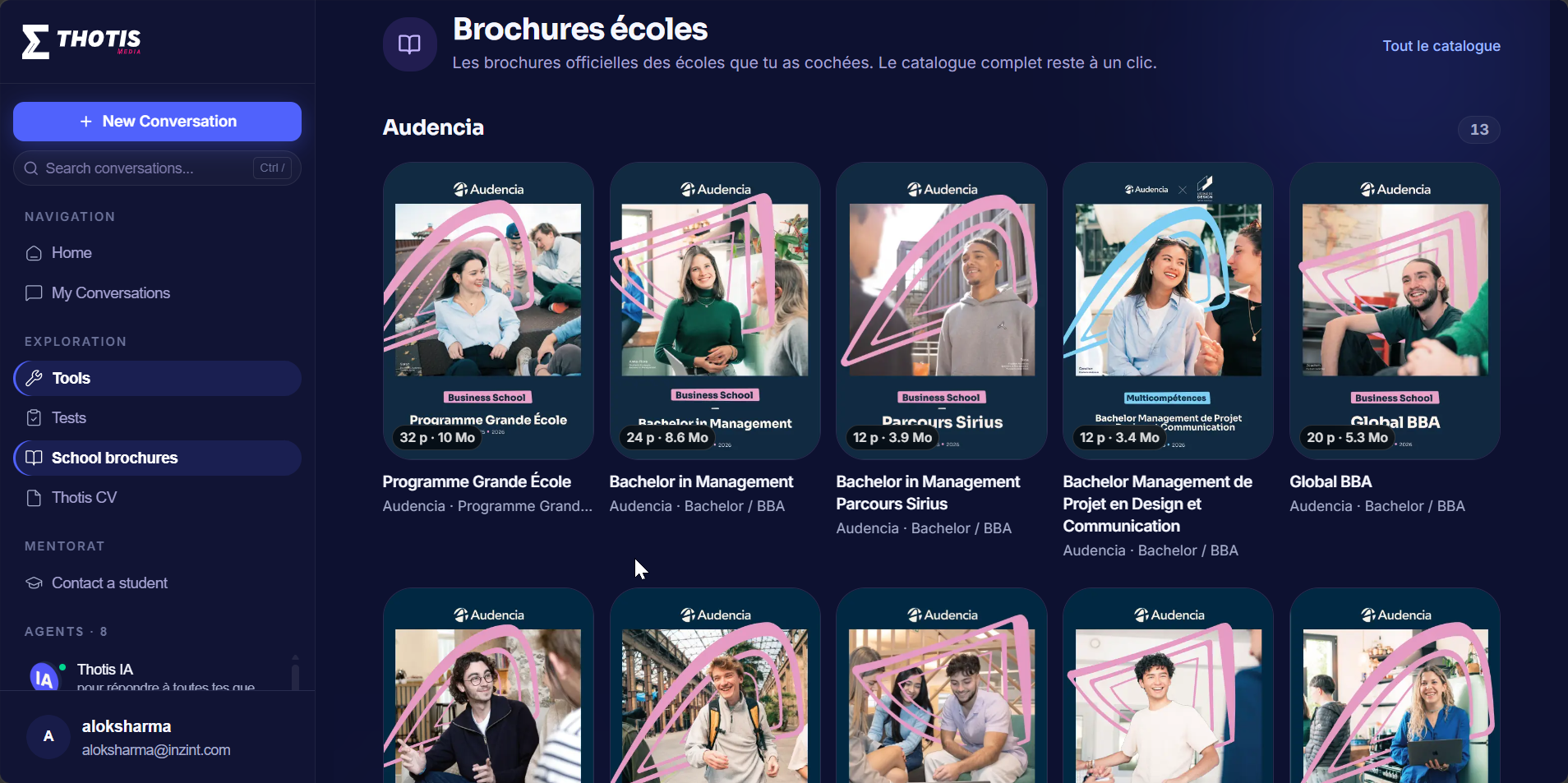 School brochure catalogue inside Thotis IA